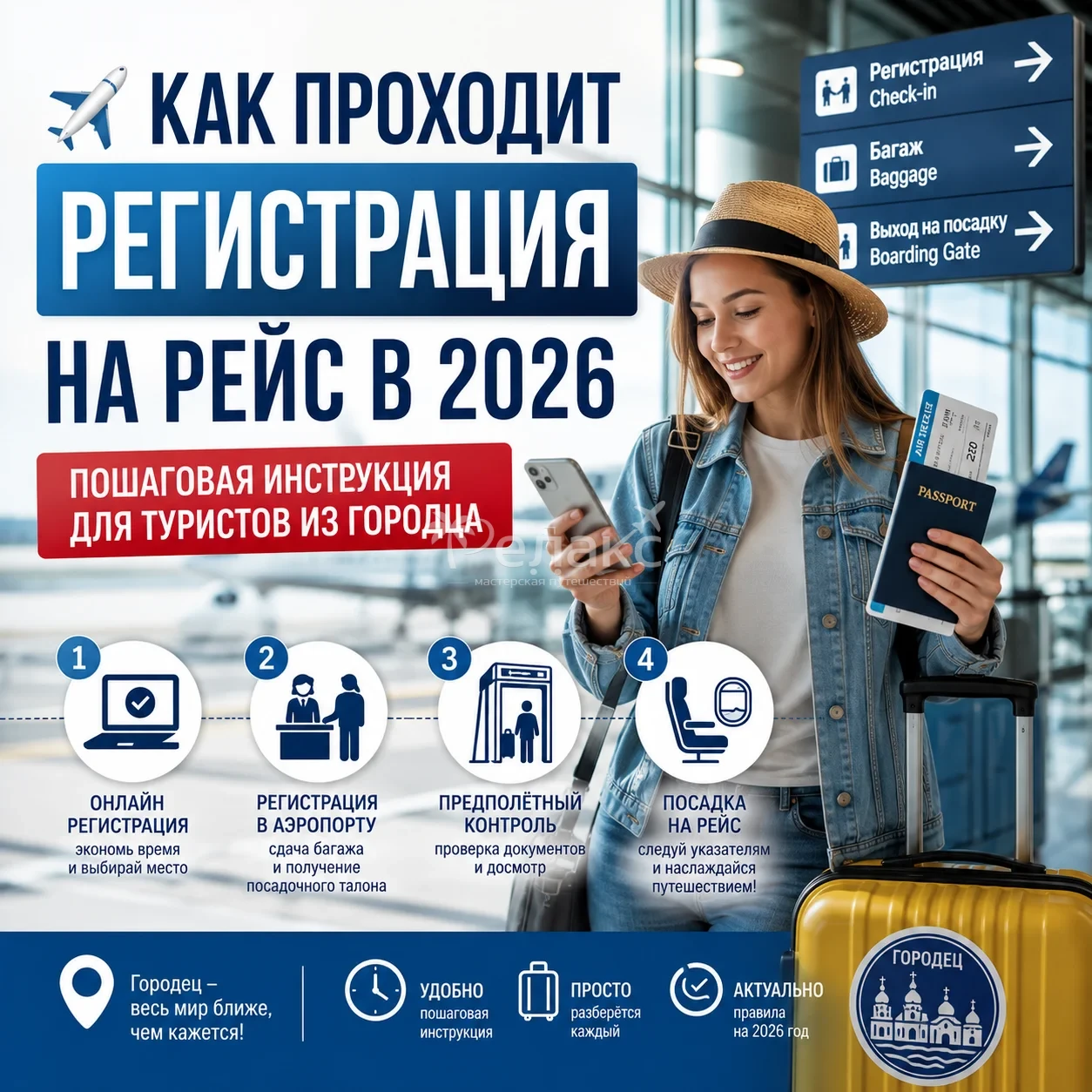 ✈️ Как проходит регистрация на рейс в 2026: пошаговая инструкция для туристов из Городца