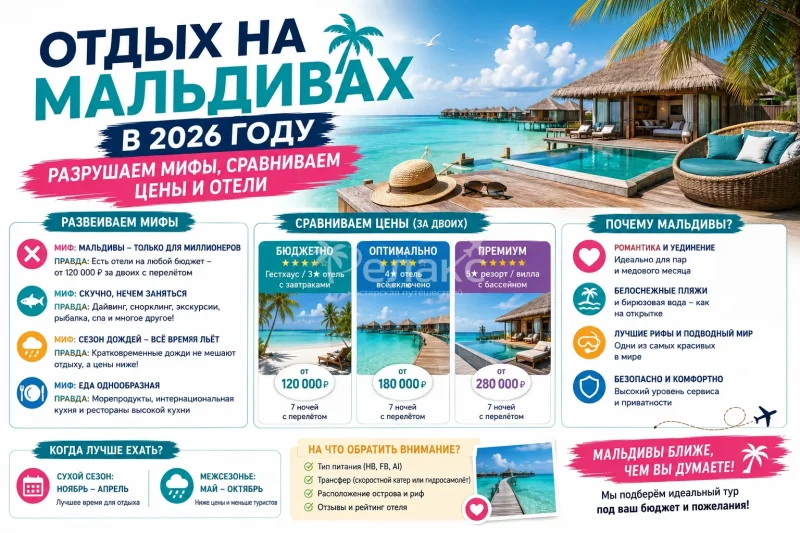 Отдых на Мальдивах в 2026 году: разрушаем мифы, сравниваем цены и отели - Турагентство Релакс Тур Городец